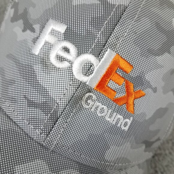 FedEx Ground Camo Baseball Cap Hat Adult One Size Strapback Employee Uniform - Picture 2 of 8